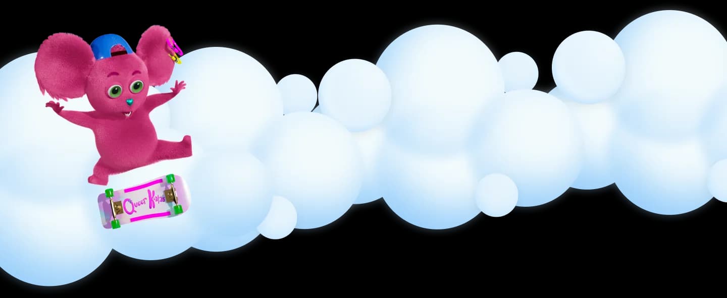 skate koala in the clouds